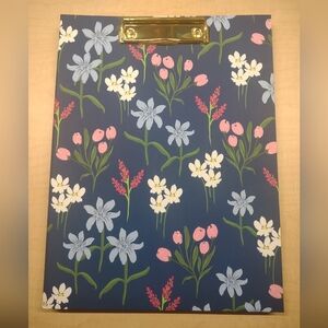 Emily Ley Simplified Clipfolio in Navy Wildflowers EUC